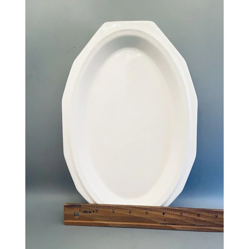 Set of 2 Vintage USA Heritage White Dishes- Serving Platter & Baker Pfaltzgraff